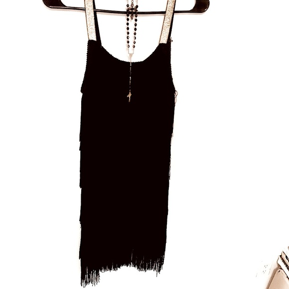 Flapper 1920’s Gilded Age Gatsby fringe dress costume evening gown - Picture 3 of 9